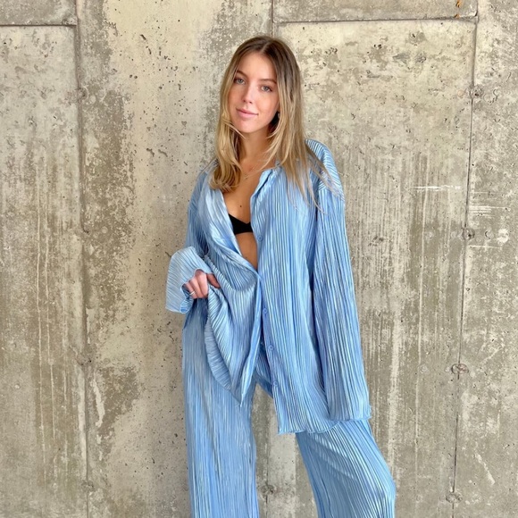 NEW Nordic Peace Emy Plisse Matching Set in White in a Size L - Picture 3 of 4